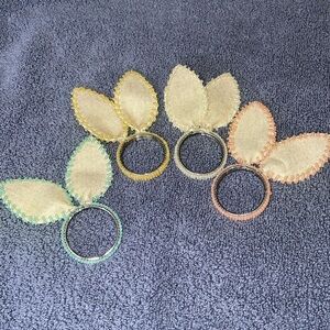 Set of 4 Celebrate Easter Bunny Ear napkin rings